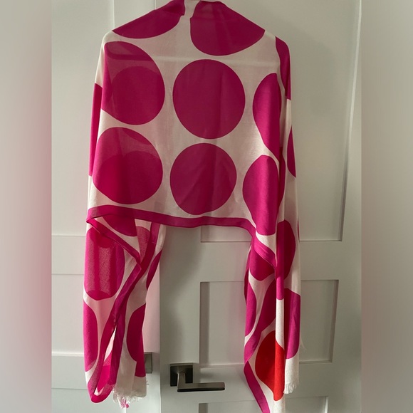 Kate Spade ♠️ scarf with pink polka dots - Picture 5 of 6
